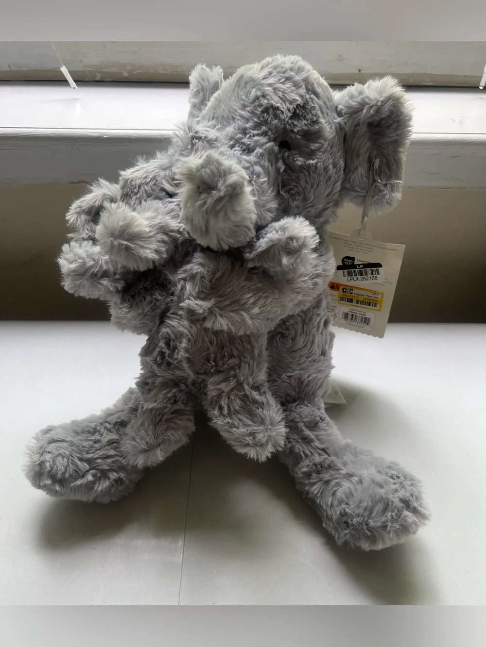 Elephant Plush Animal with Mini Plush - Gray - 2pk - Cloud Island™™